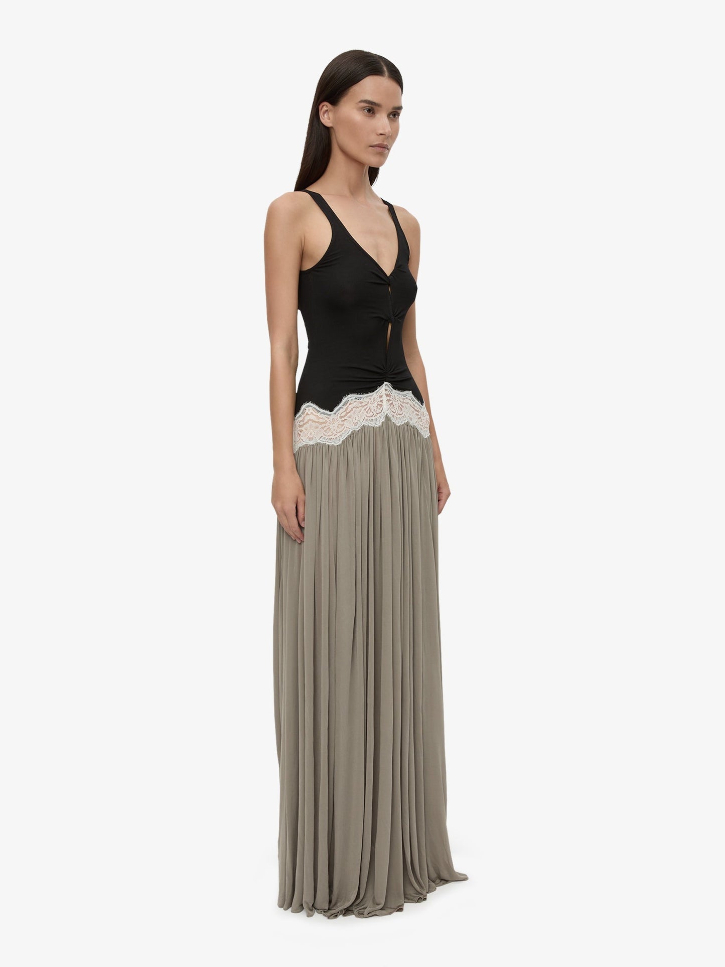 CHRISTOPHER ESBER Open Twist Verner Lace Tank Dress (Slate)