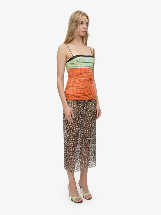 CHRISTOPHER ESBER Spliced Bustier Fragment Lace Dress (Multi)