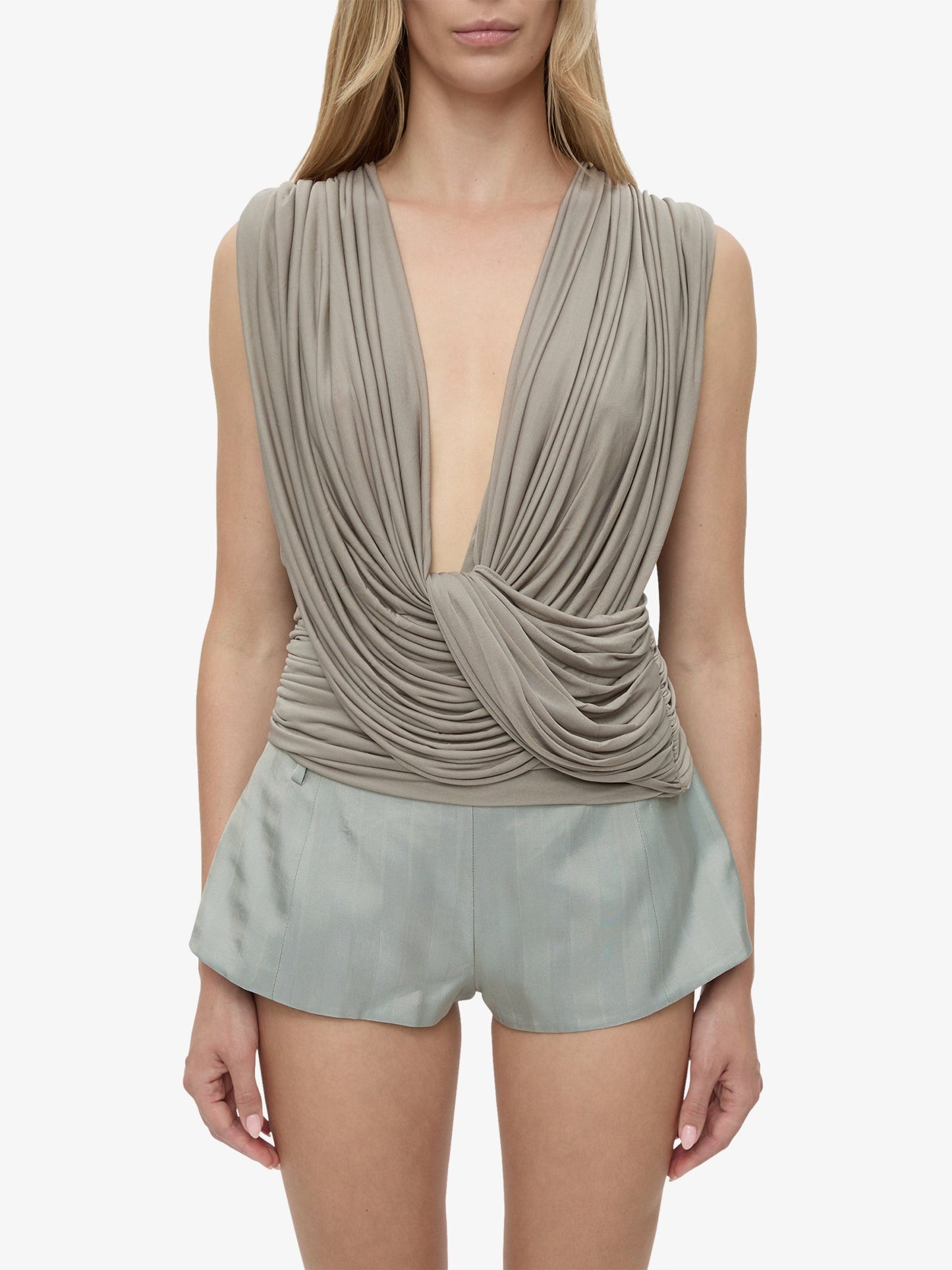 CHRISTOPHER ESBER Ripple Drape Top (Slate)