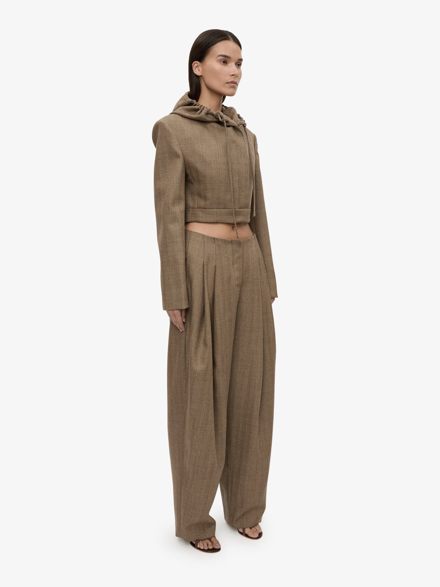CHRISTOPHER ESBER Plinth Herringbone Trouser (Brown)
