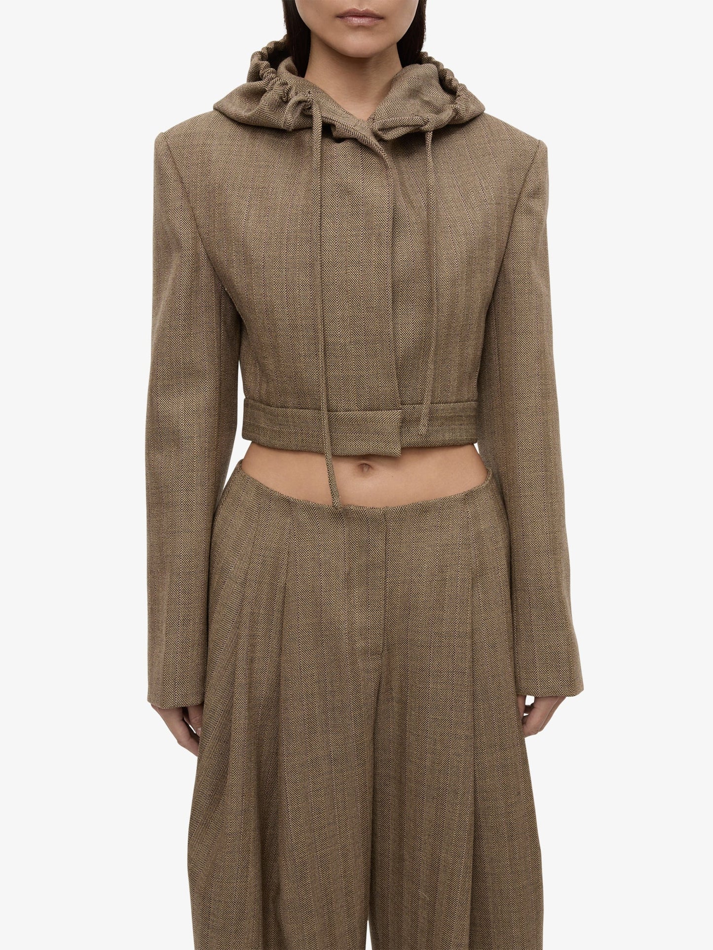 CHRISTOPHER ESBER Plinth Herringbone Trouser (Brown)