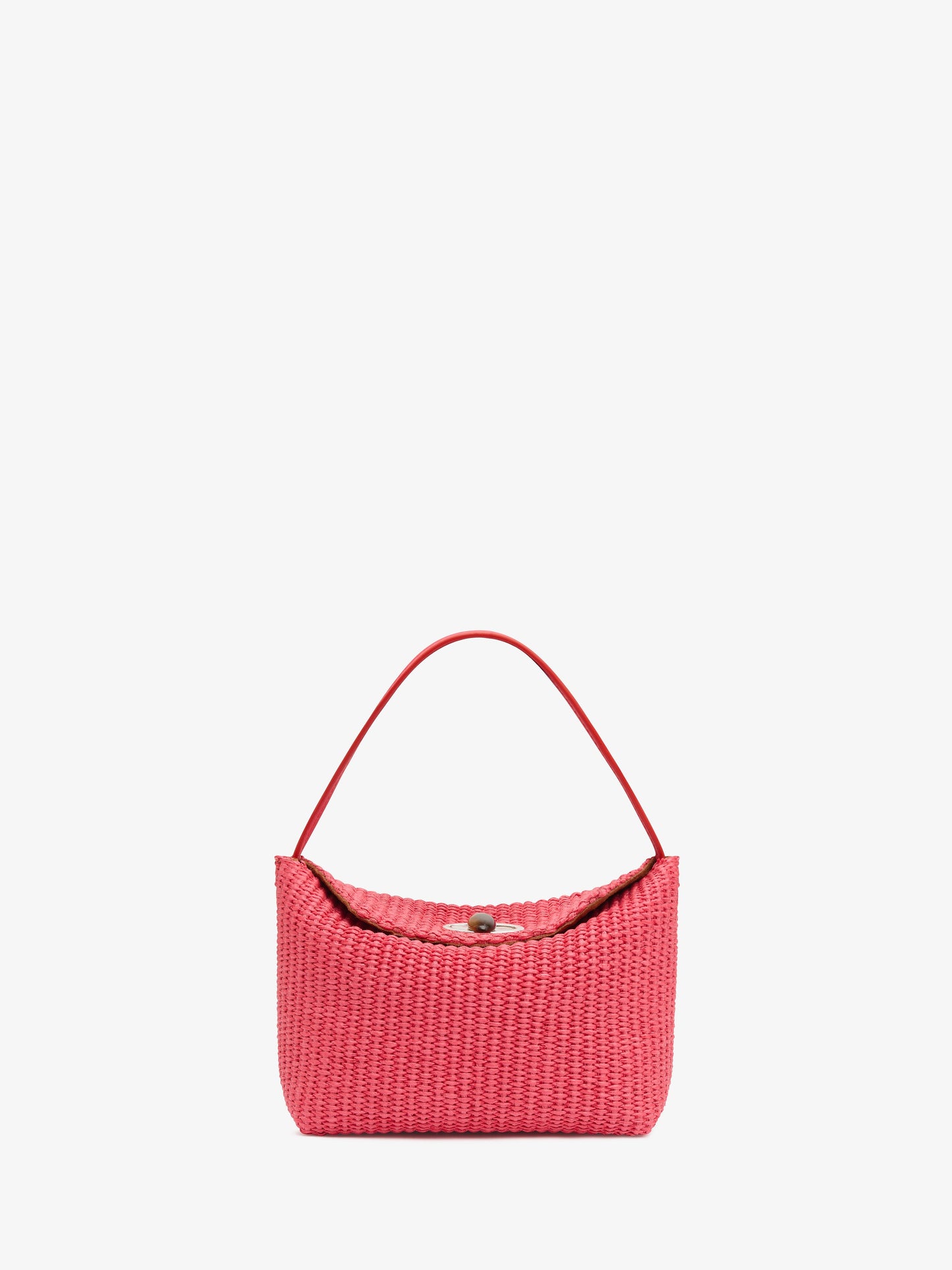 Image of Bags. Product name - Turnlock Raffia Mini Bag in Watermelon colour by brand - CHRISTOPHER ESBER