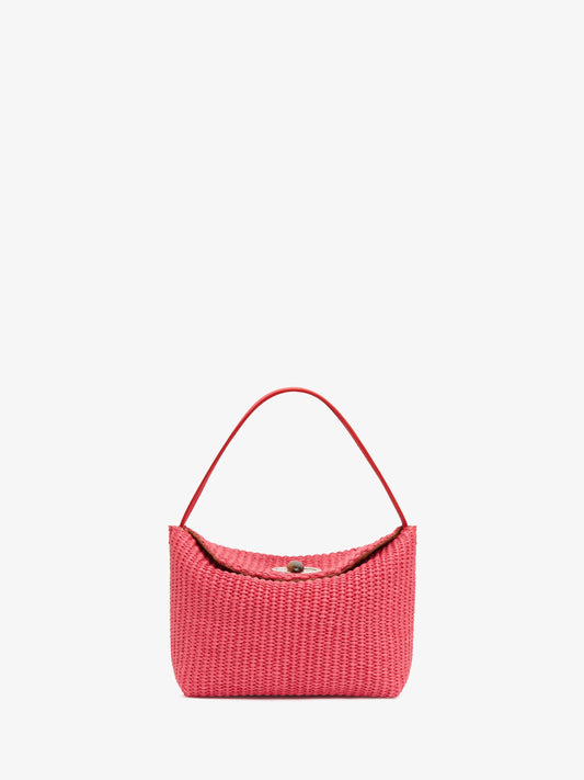 Image of Bags. Product name - Turnlock Raffia Mini Bag in Watermelon colour by brand - CHRISTOPHER ESBER
