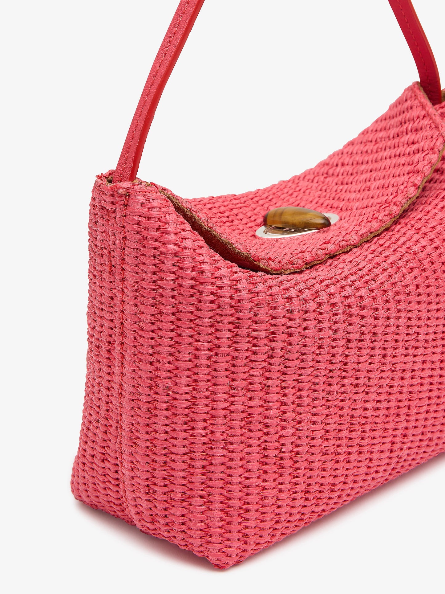CHRISTOPHER ESBER Turnlock Raffia Mini Bag (Watermelon)