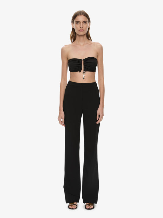 CHRISTOPHER ESBER Droplet Crystal Pendant Ruched Bandeau (Black)