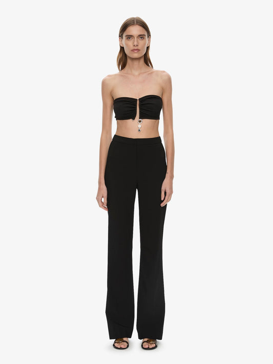 CHRISTOPHER ESBER Droplet Crystal Pendant Ruched Bandeau (Black)