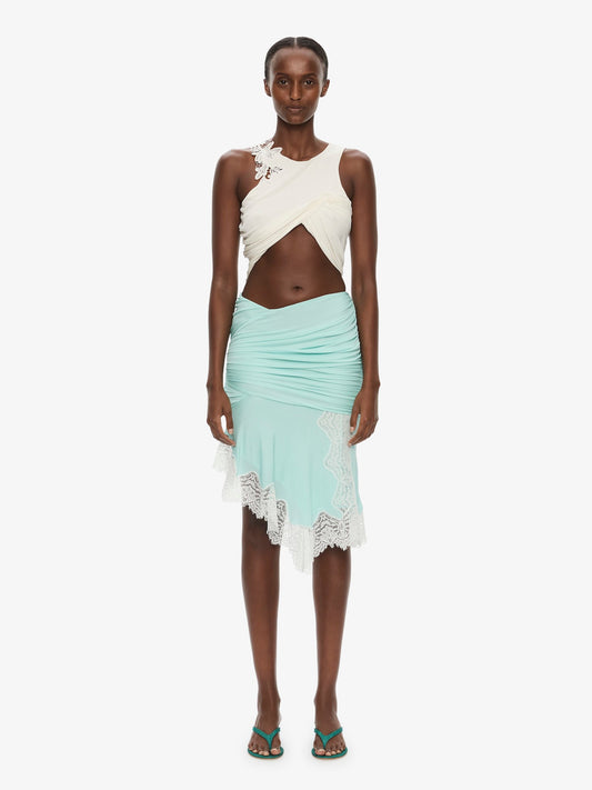 CHRISTOPHER ESBER Hibiscus Embroidered Fold Up Tank (White)