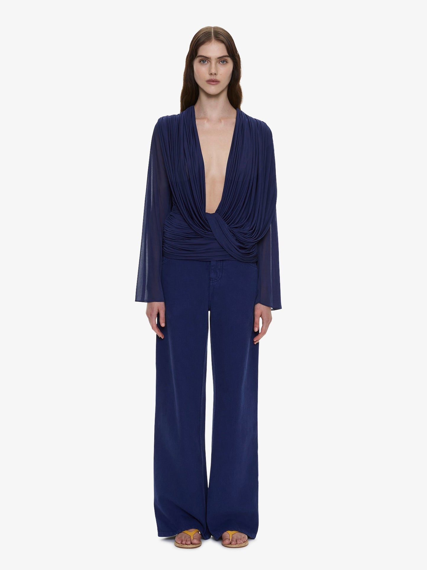 CHRISTOPHER ESBER Ripple Drape Long Sleeve Top (Ink)
