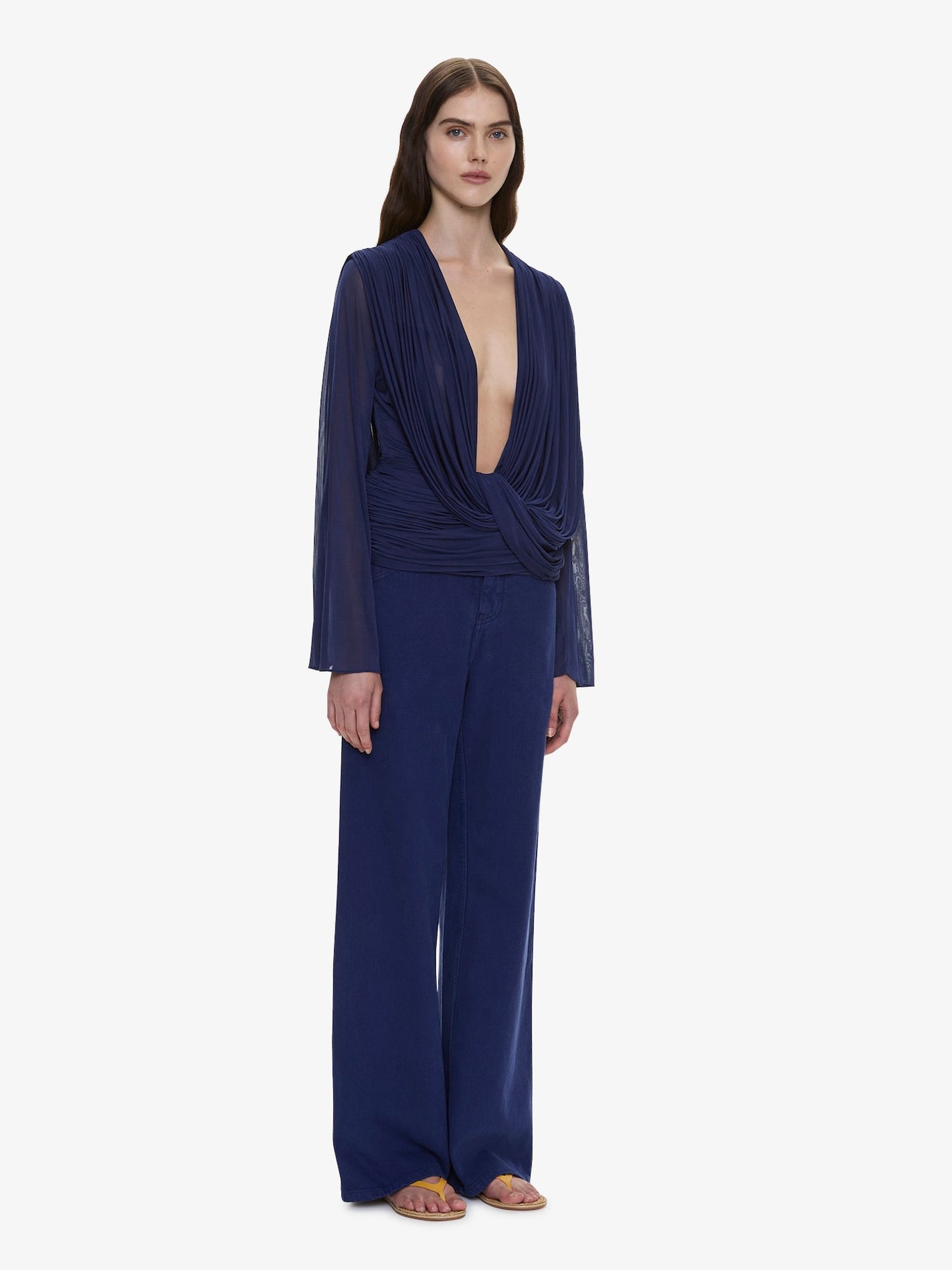 CHRISTOPHER ESBER Ripple Drape Long Sleeve Top (Ink)