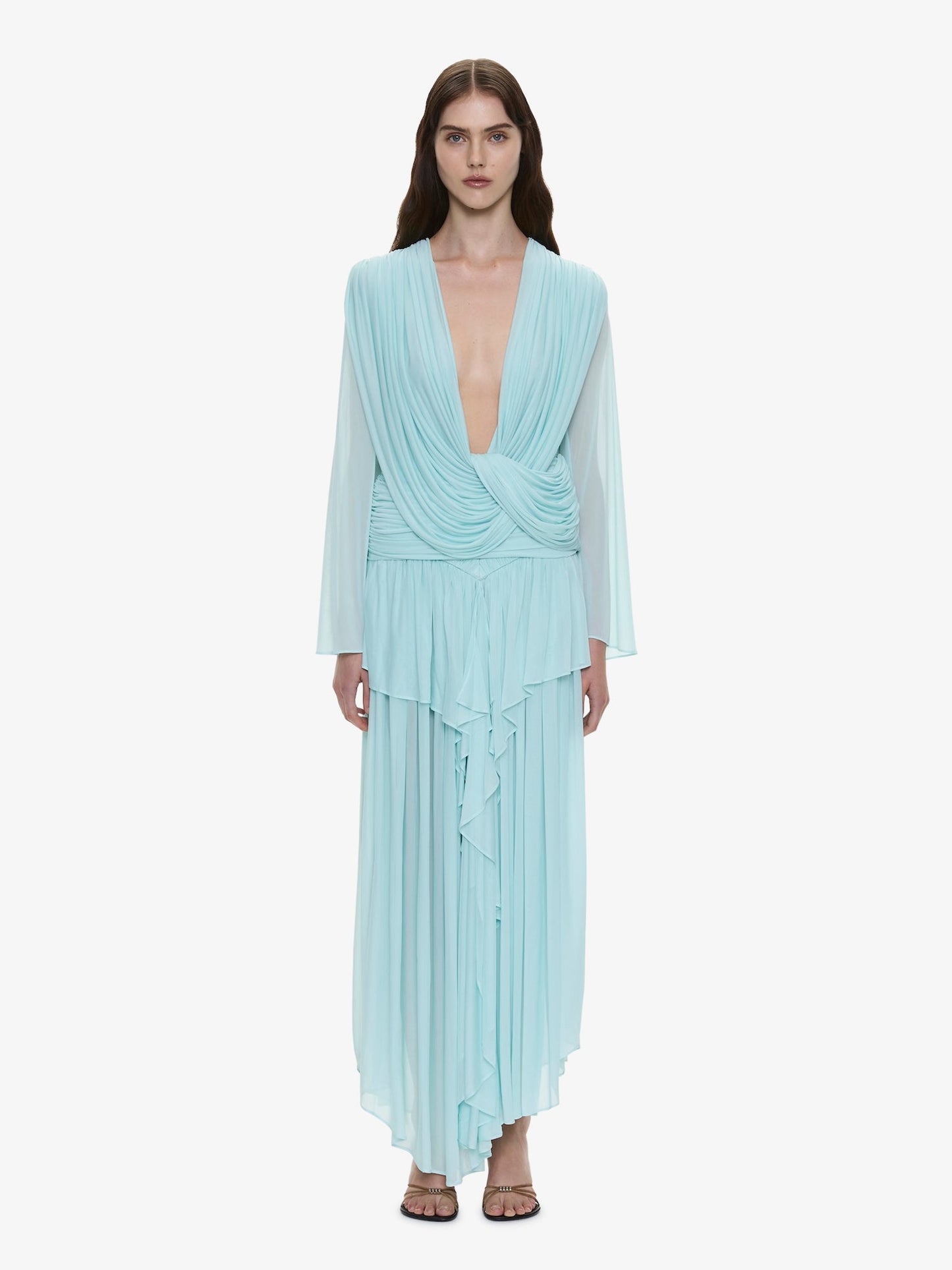 CHRISTOPHER ESBER Ripple Drape Long Sleeve Top (Mint)