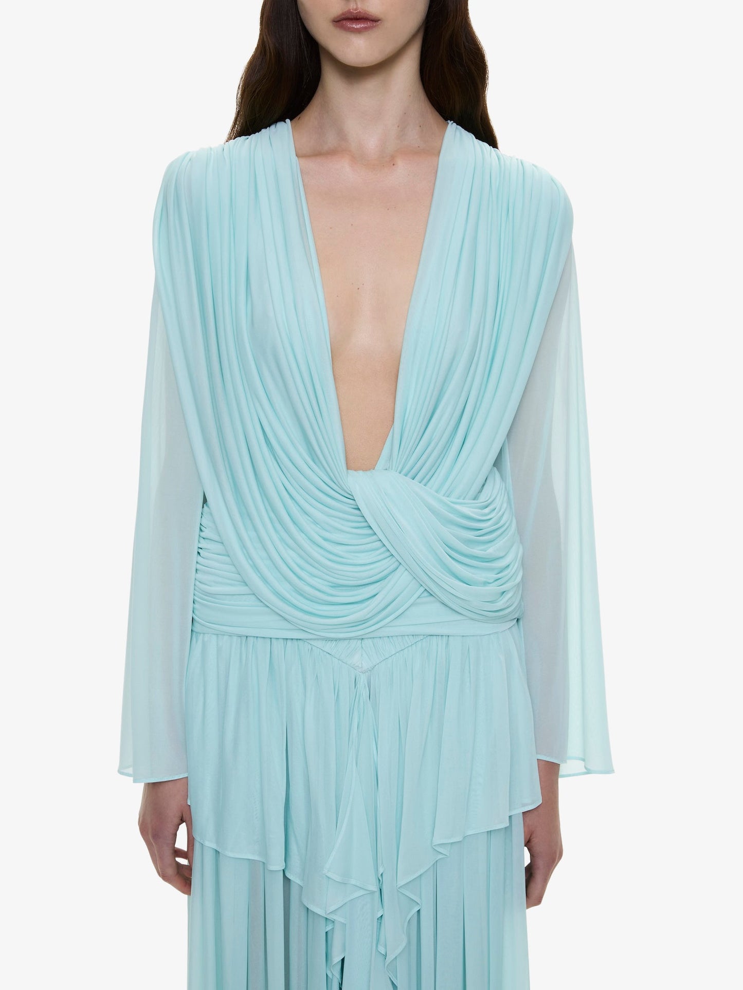 CHRISTOPHER ESBER Ripple Drape Long Sleeve Top (Mint)