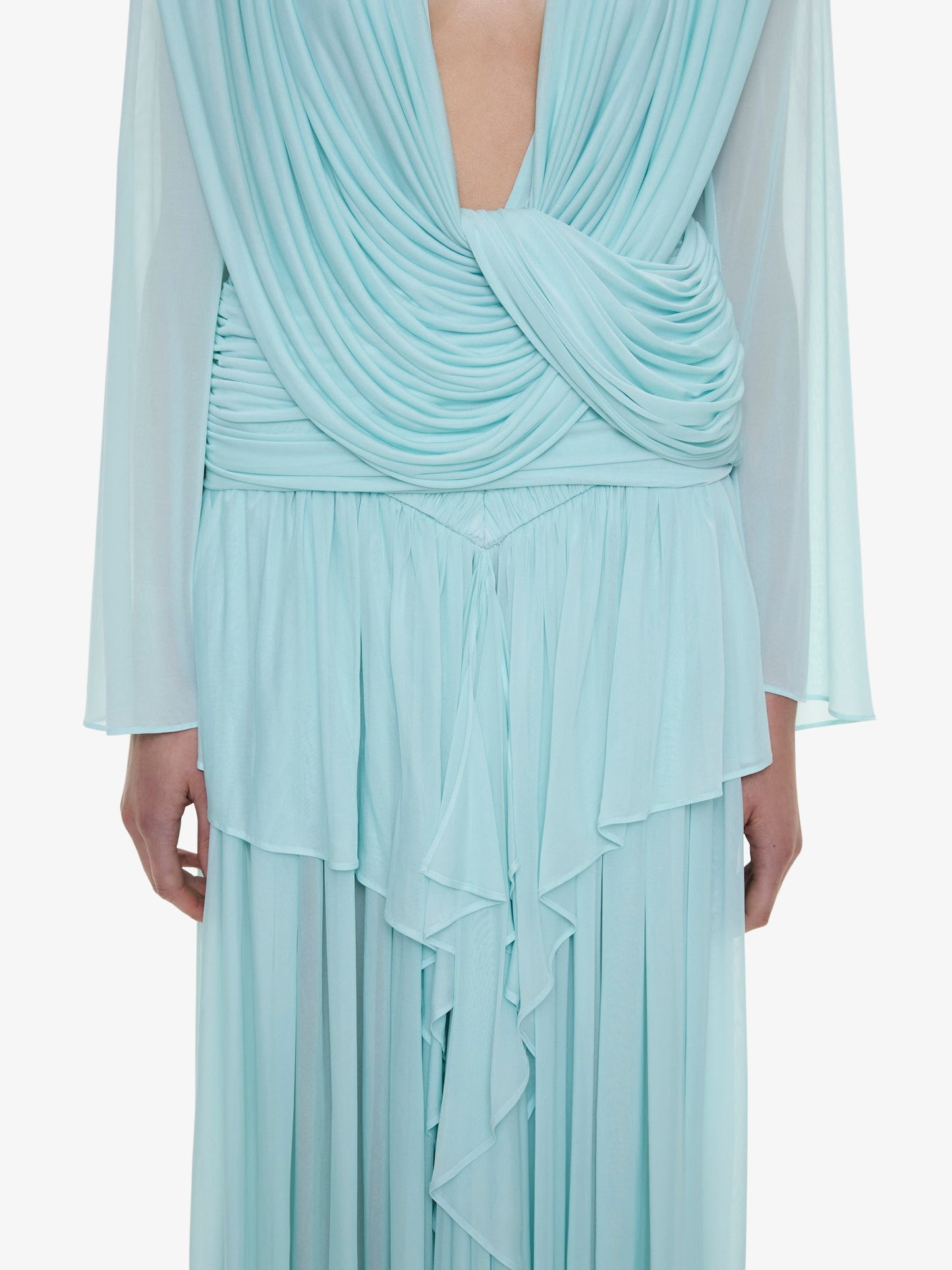 CHRISTOPHER ESBER Ripple Drape Long Sleeve Top (Mint)