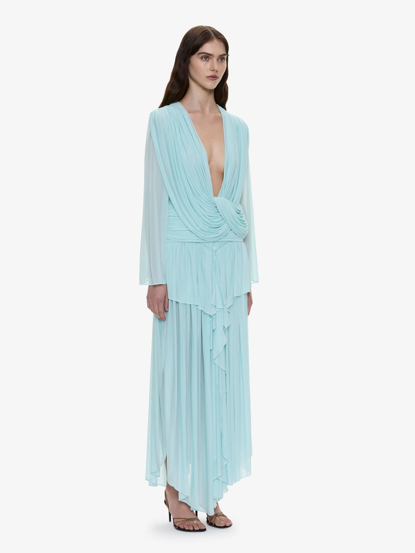 CHRISTOPHER ESBER Ripple Drape Long Sleeve Top (Mint)