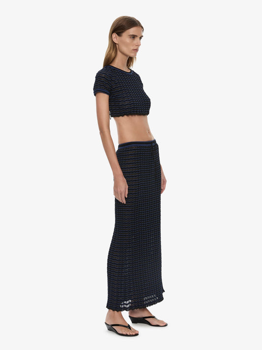 CHRISTOPHER ESBER Verano Stripe Skirt (Blue)