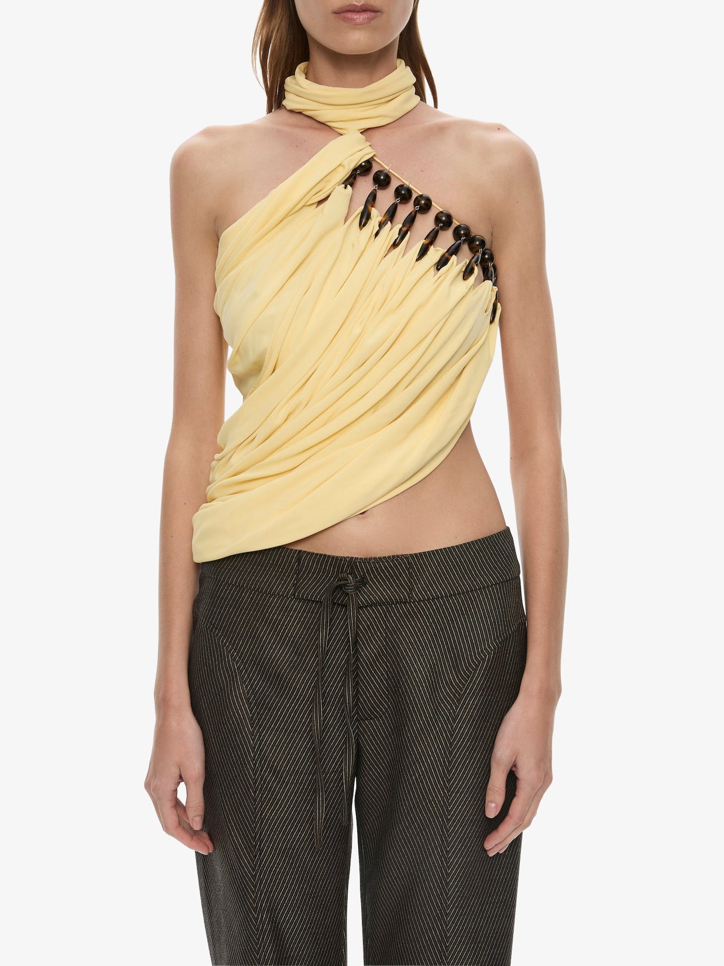 CHRISTOPHER ESBER Tortoise Droplet Halter Top (Butter)