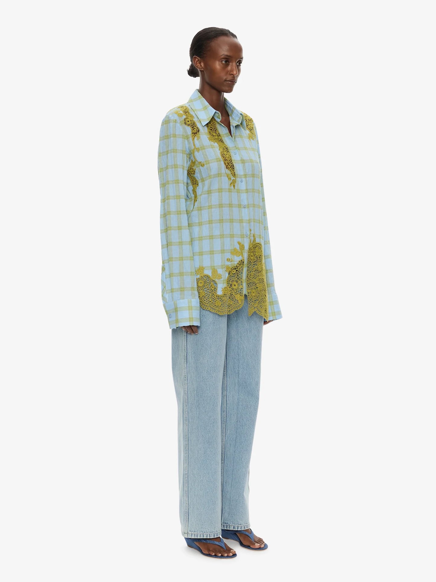 CHRISTOPHER ESBER Maya Embroidered Handkerchief Shirt (Check)