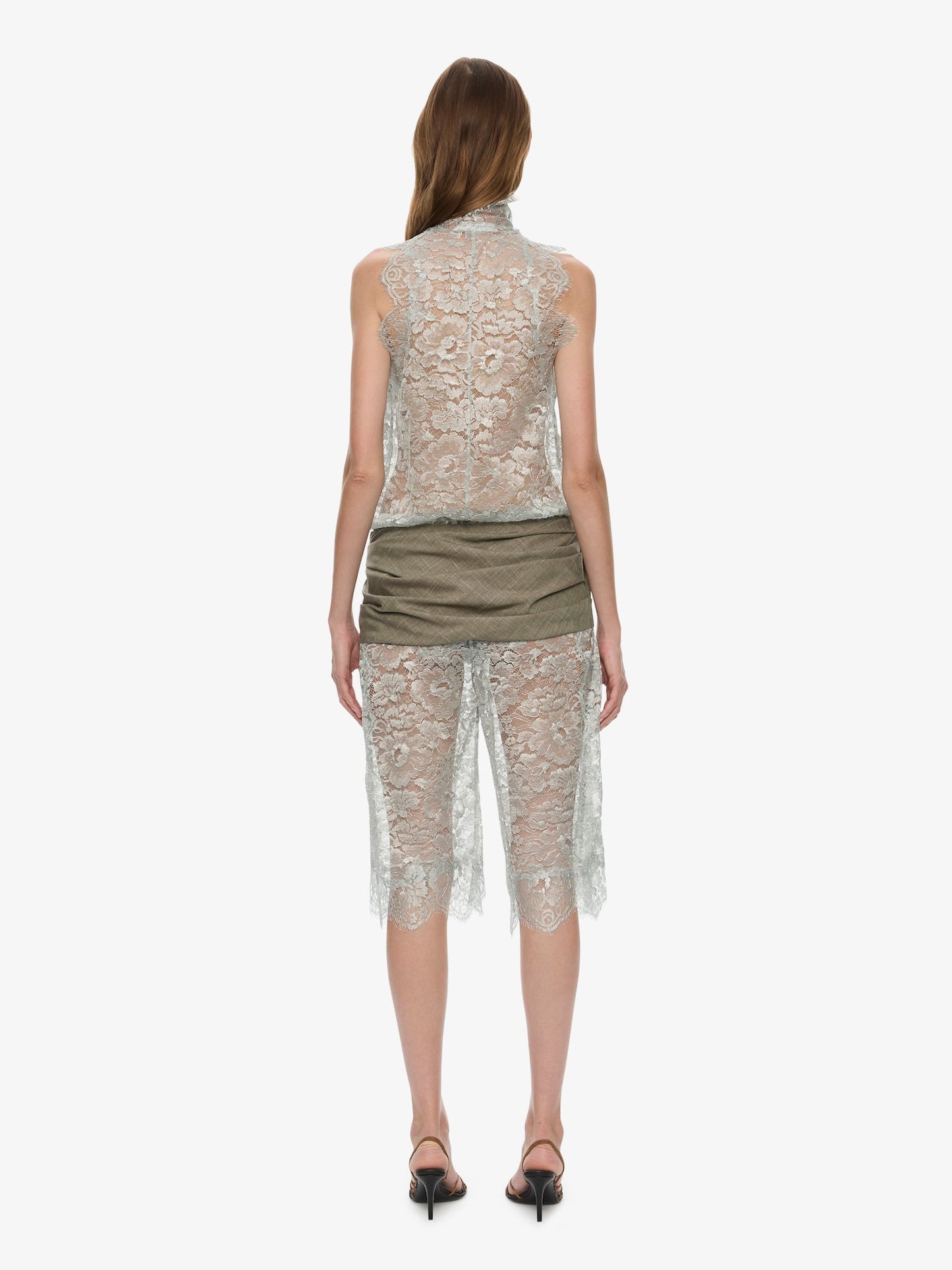 CHRISTOPHER ESBER Moonlit Patina Lace Zipped One Piece (Mist)