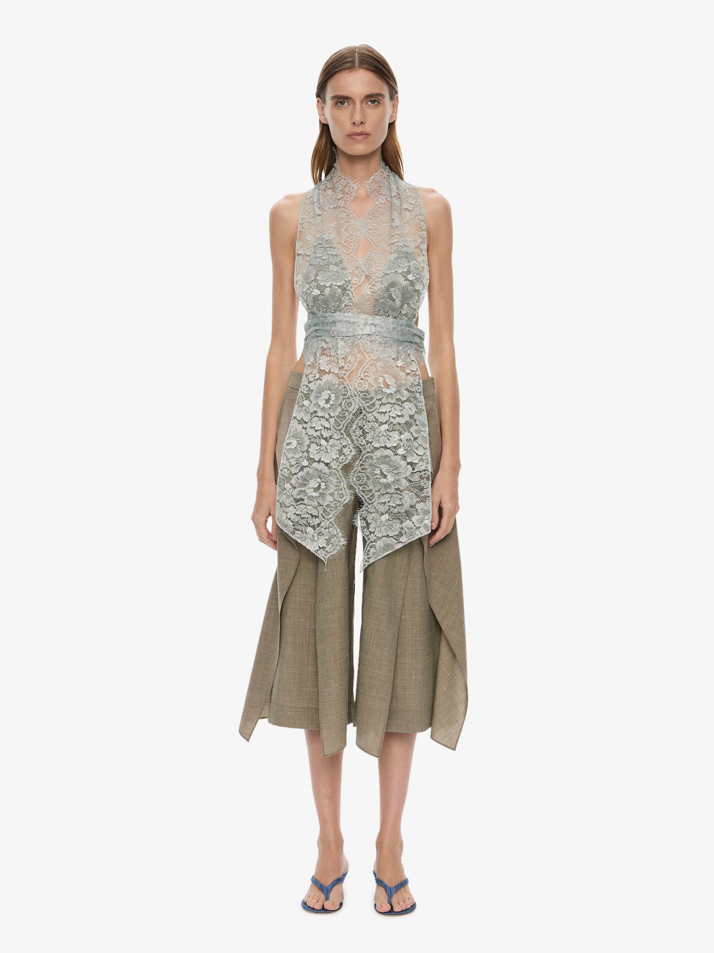 CHRISTOPHER ESBER Moonlit Patina Lace Scarf Top (Mist)