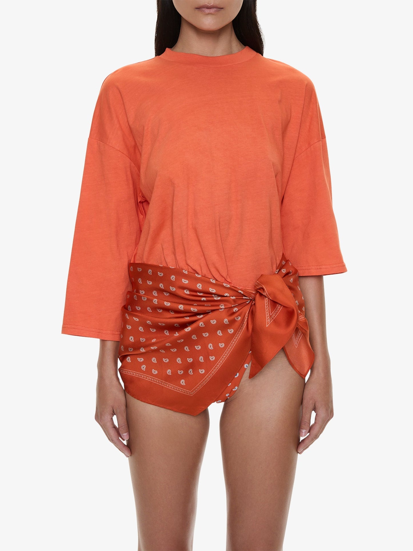 CHRISTOPHER ESBER Bandana Scarf Pareo Tee (Carnelian)