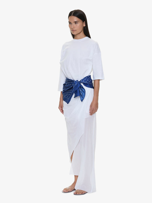 CHRISTOPHER ESBER Draped Skirt Cotton Trouser (White)