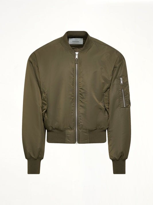 ENTIRE STUDIOS Cropped Broad Bomber (Khaki)