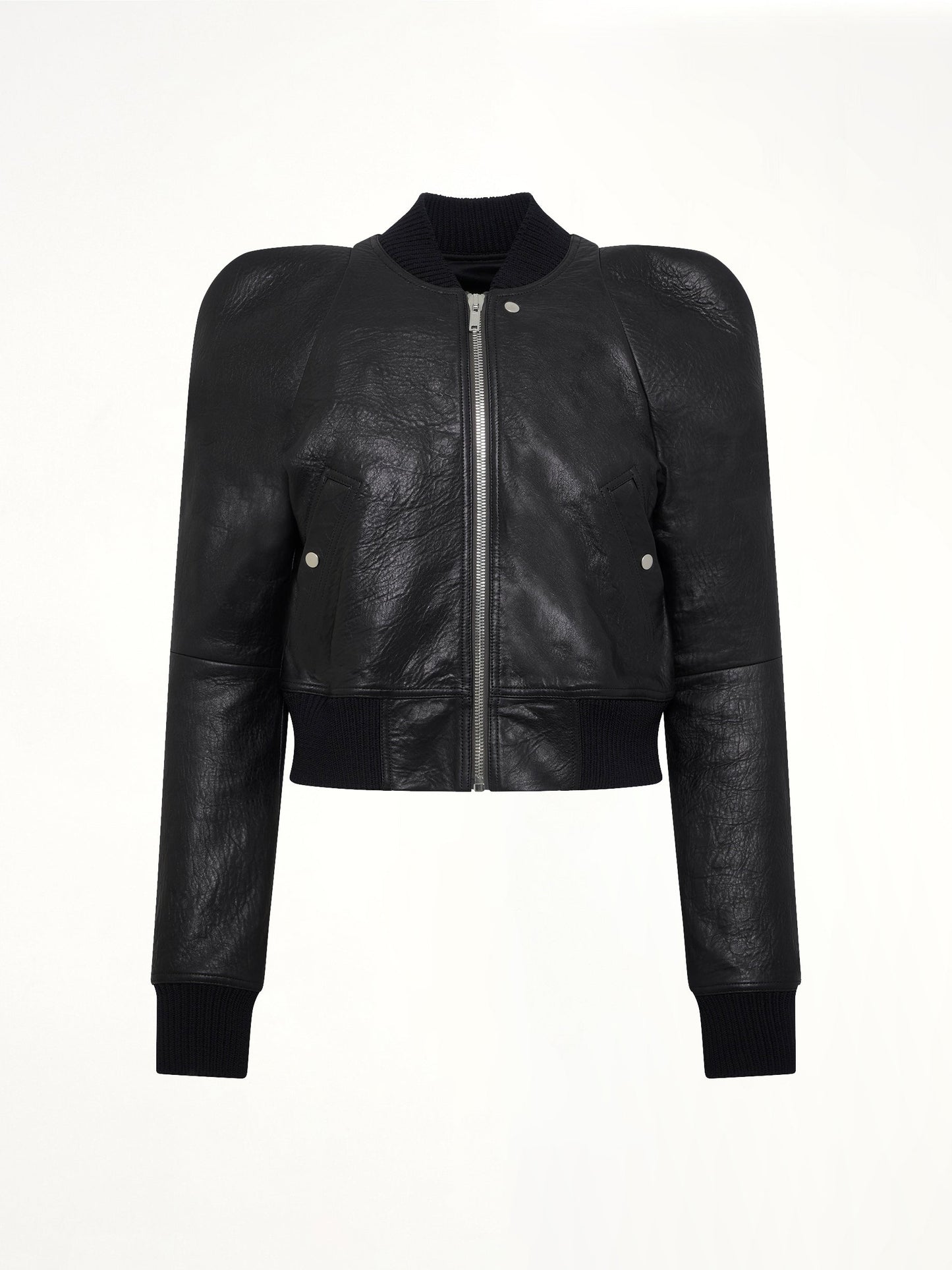RICK OWENS Temple Flight Leather Jacket (Black)
