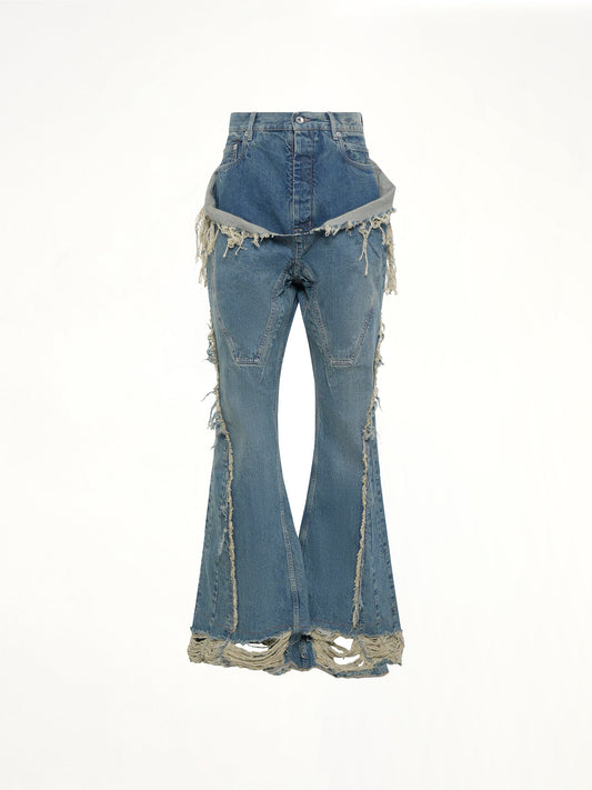 RICK OWENS DRKSHDW Slivered Bootcut (Blue)
