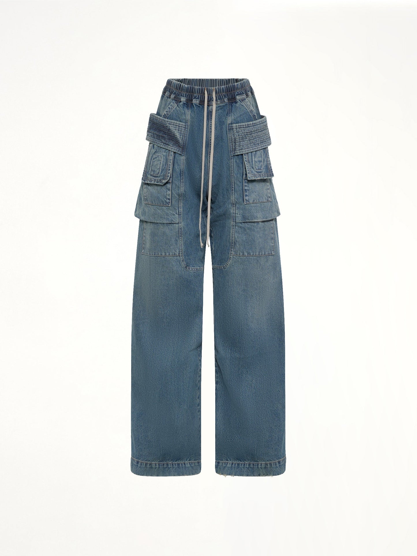RICK OWENS DRKSHDW Creatch Wide Cargo Drawstring (Blue)