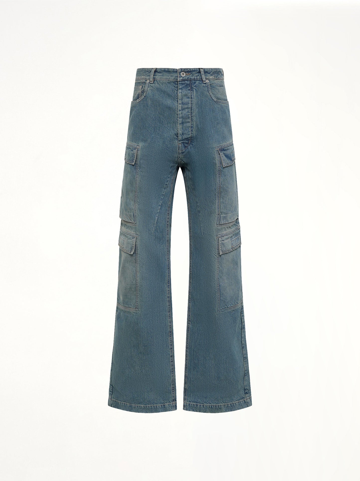 RICK OWENS DRKSHDW Double Cargo Jeans (Blue)