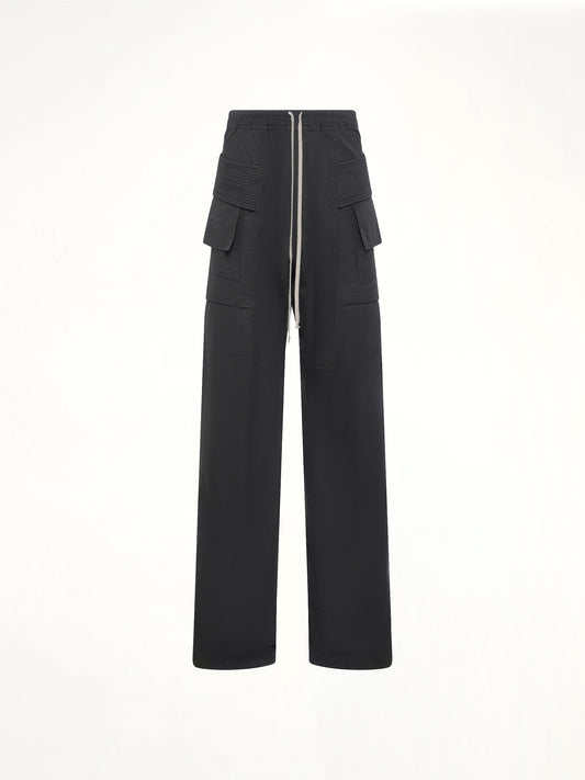 RICK OWENS DRKSHDW Creatch Wide Cargo Drawstring (Black)