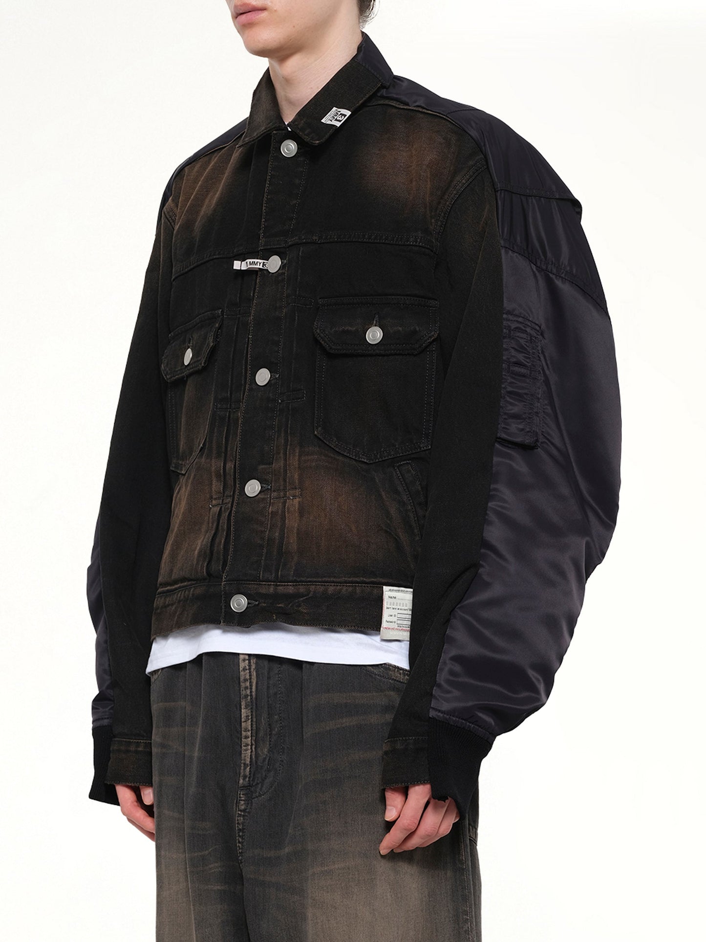 MAISON MIHARA YASUHIRO Combined Denim MA-1 Blouson (Black)