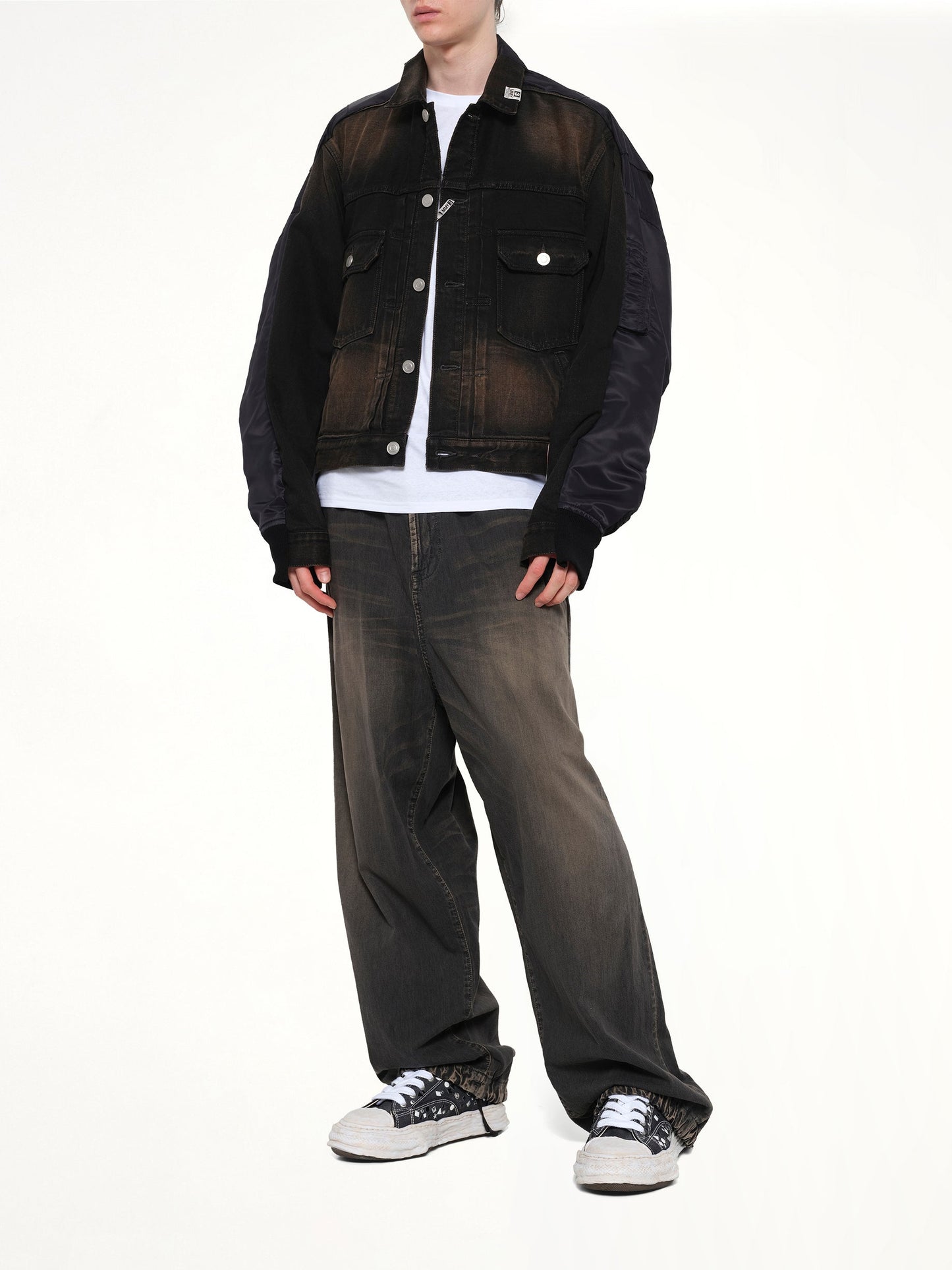MAISON MIHARA YASUHIRO Combined Denim MA-1 Blouson (Black)
