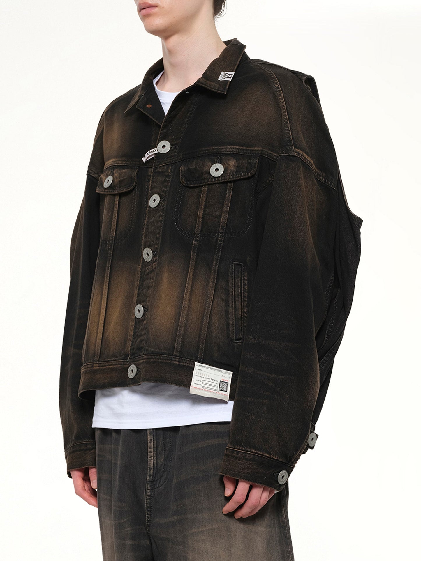 MAISON MIHARA YASUHIRO Back Vest Denim Blouson (Black)