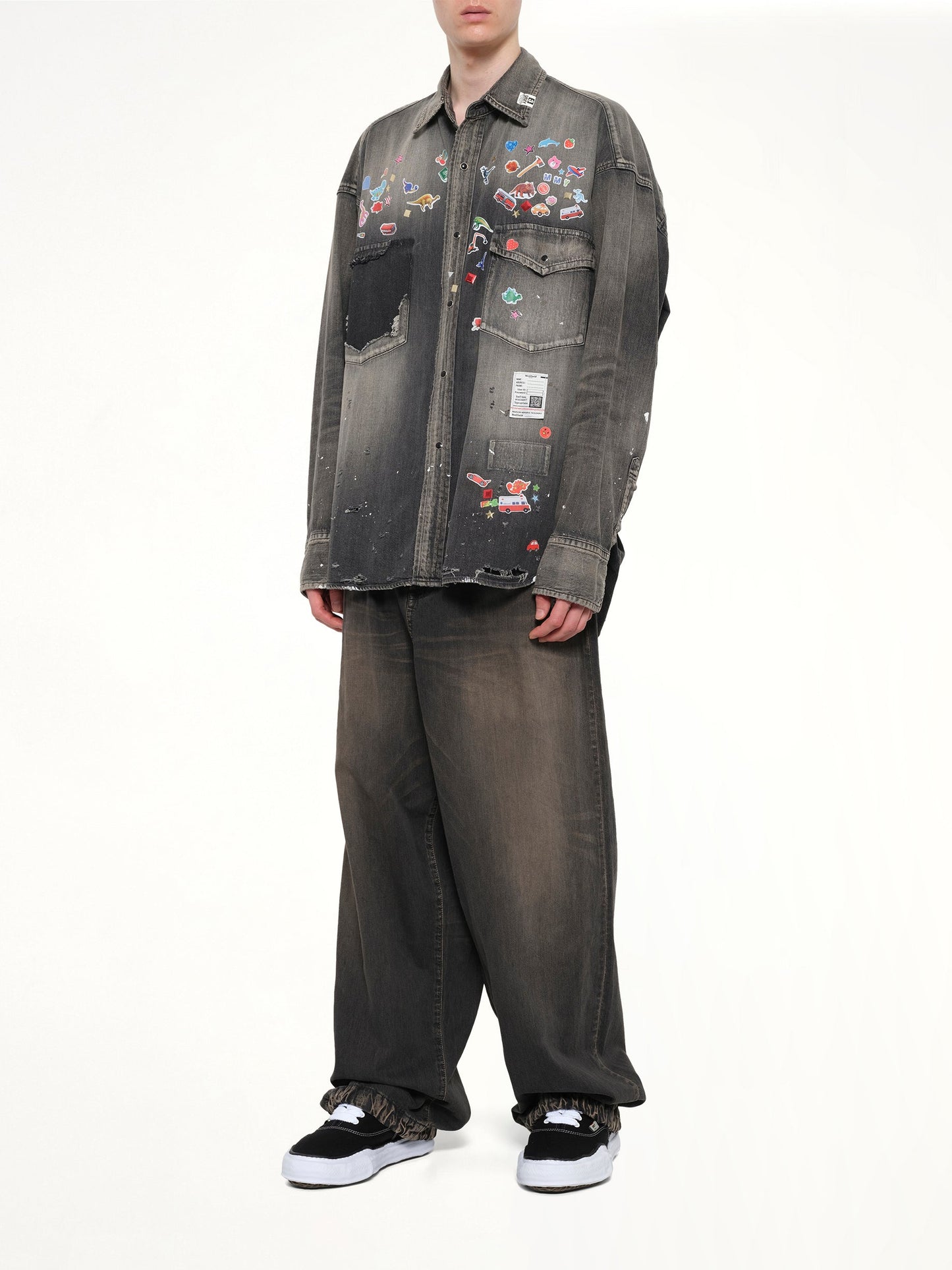 MAISON MIHARA YASUHIRO Denim Shirts W Sticker (Black)