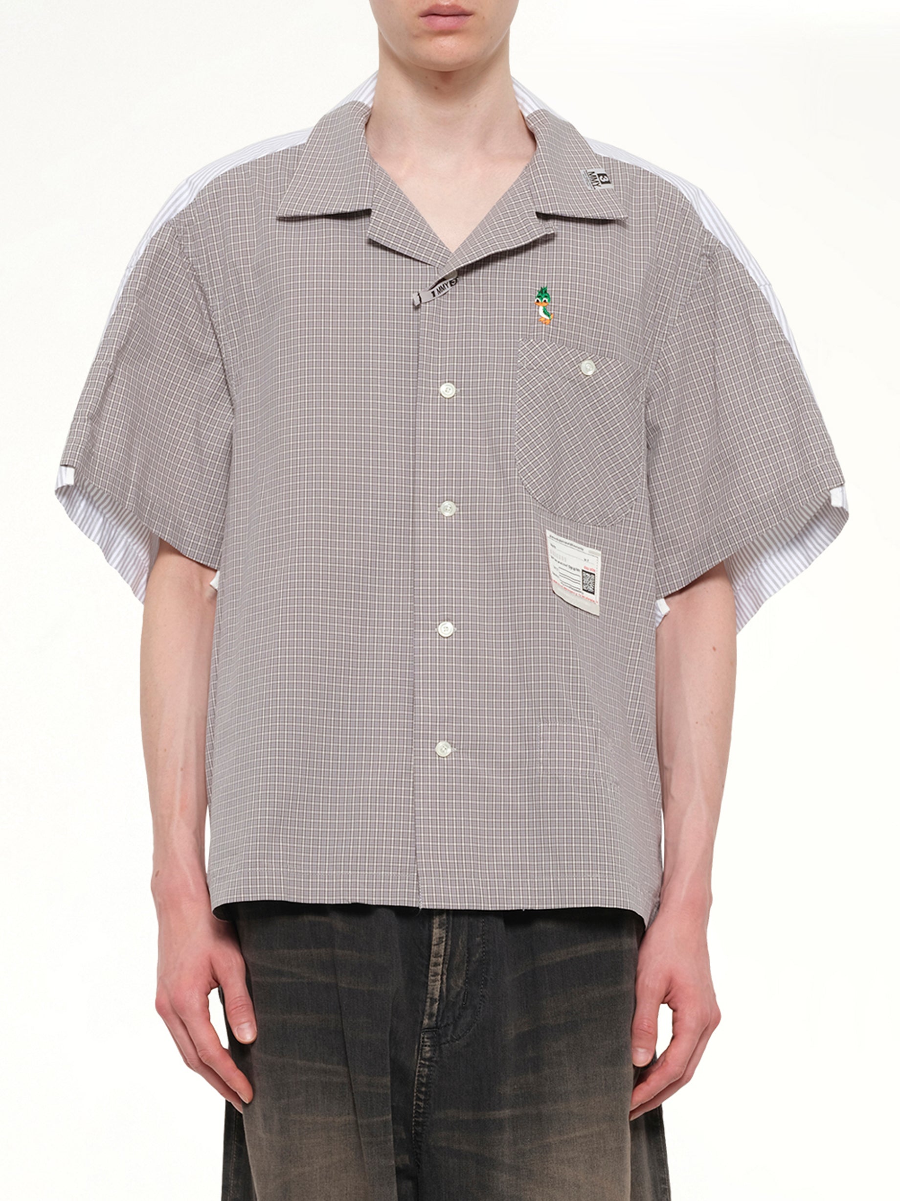 Image of Shirts. Product name - Combined Shirts in Grey colour by brand - MAISON MIHARA YASUHIRO