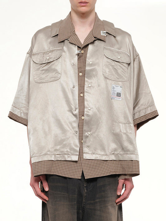 Image of Shirts. Product name - W-Layered H/S Shirts in Beige colour by brand - MAISON MIHARA YASUHIRO