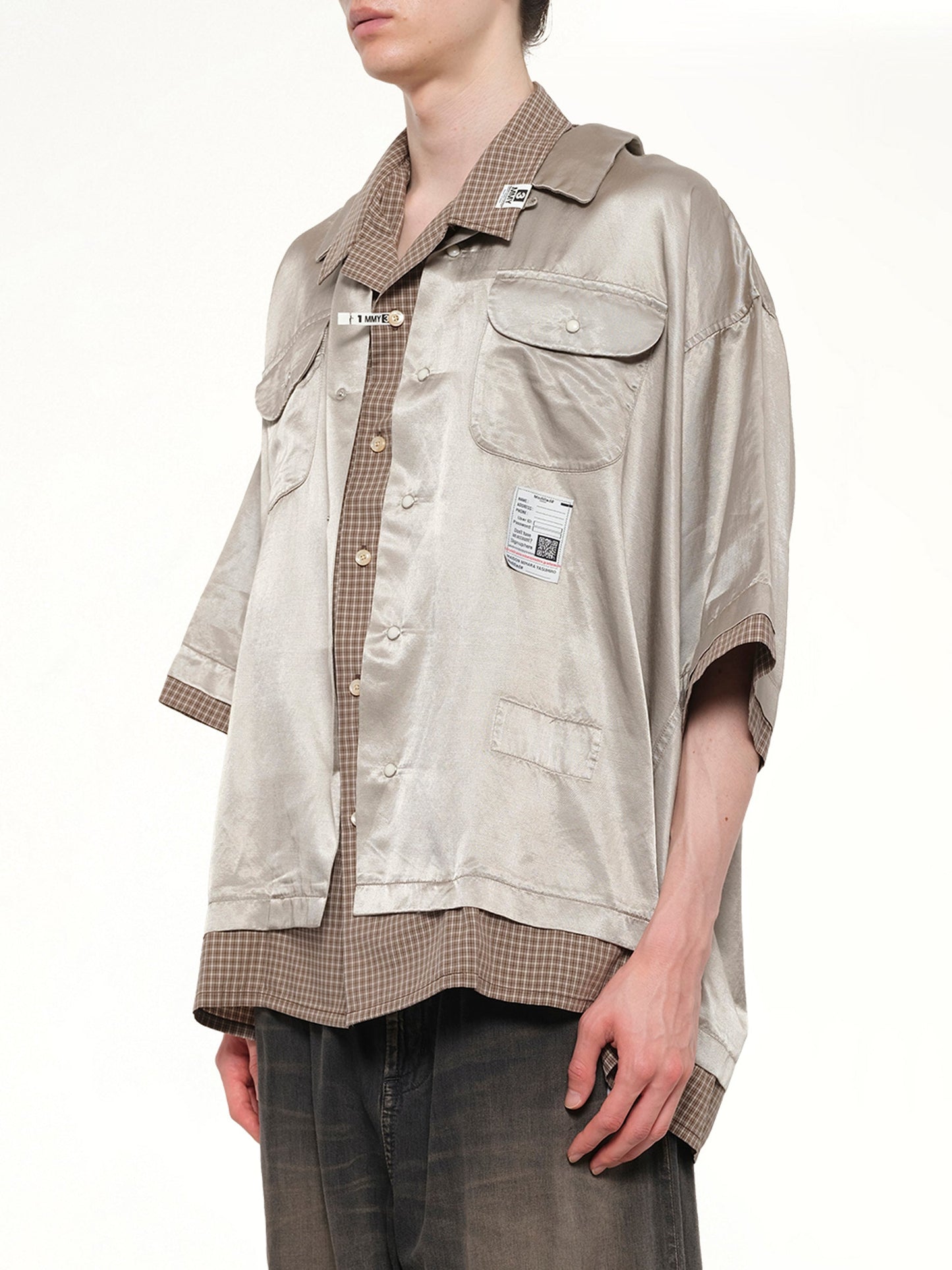 MAISON MIHARA YASUHIRO W-Layered H/S Shirts (Beige)