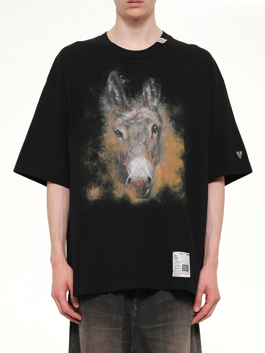 Image of T-Shirts. Product name - Horse Printed T-Shirt in Black colour by brand - MAISON MIHARA YASUHIRO
