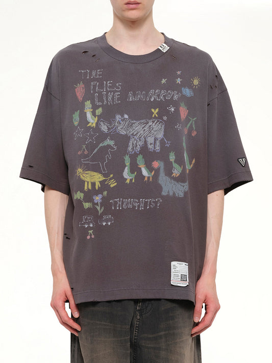 Image of T-Shirts. Product name - Kids Doodle T-Shirt in Black colour by brand - MAISON MIHARA YASUHIRO