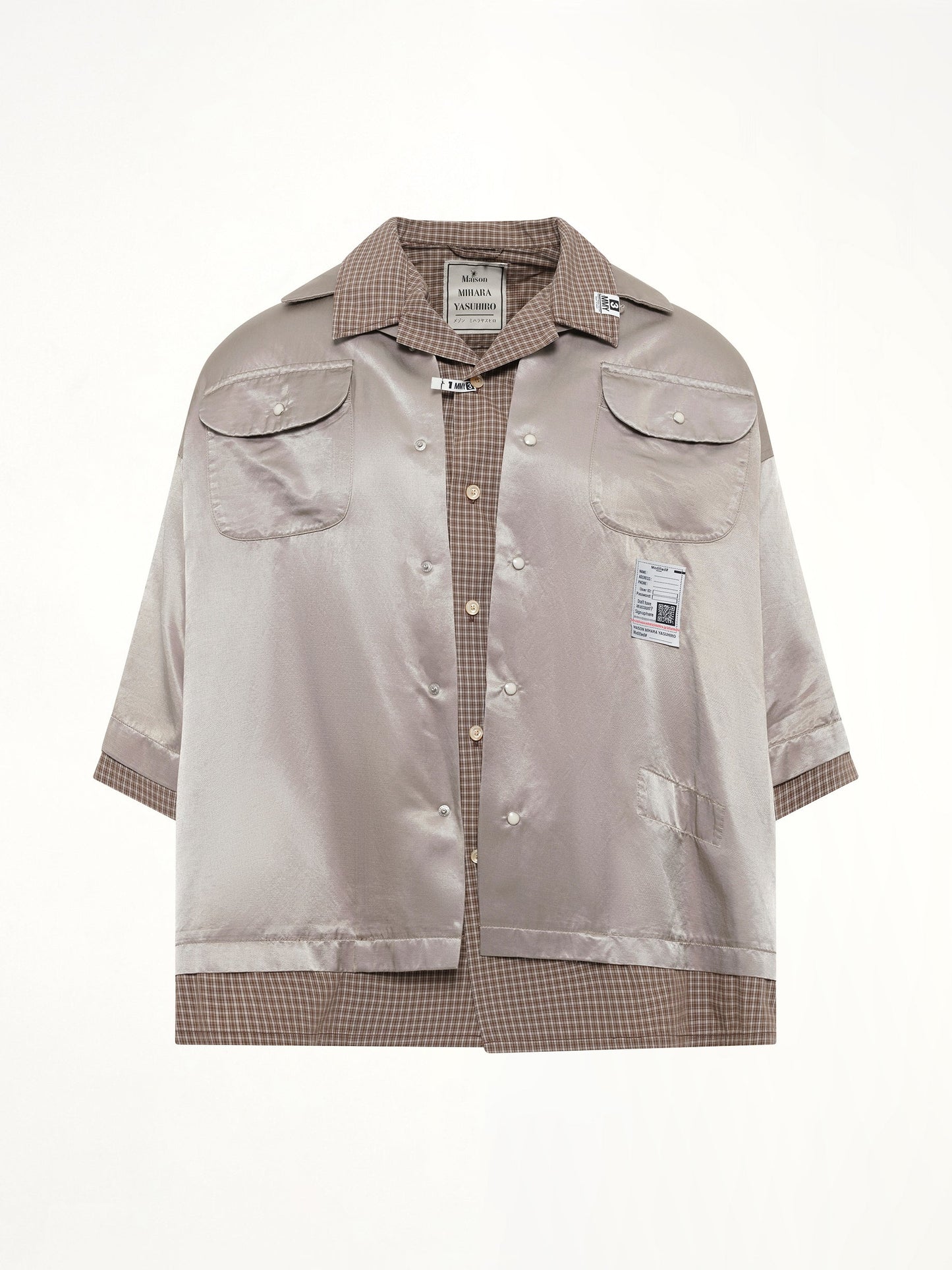 MAISON MIHARA YASUHIRO W-Layered H/S Shirts (Beige)