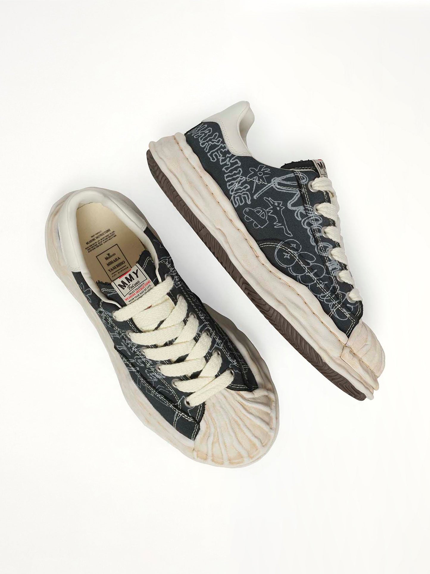 MAISON MIHARA YASUHIRO Blakey OG Graffiti Printed Sneaker (Black)