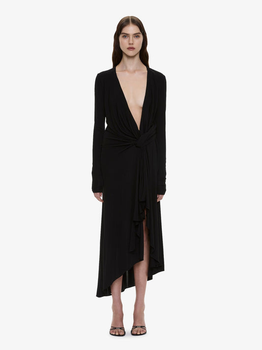 Image of Dresses. Product name - Spire Cascade Long Sleeve Dress in Black colour by brand - CHRISTOPHER ESBER