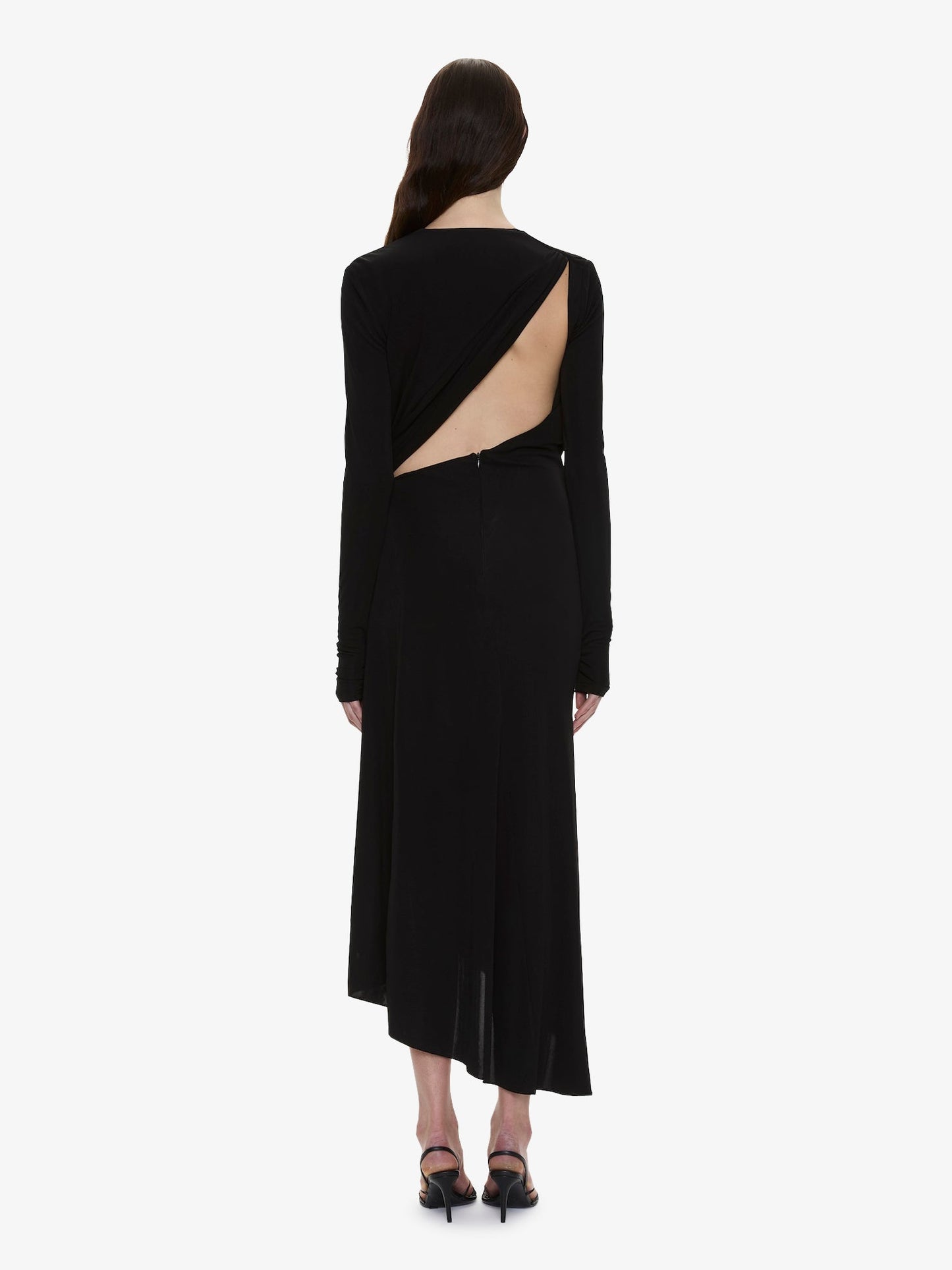 CHRISTOPHER ESBER Spire Cascade Long Sleeve Dress (Black)