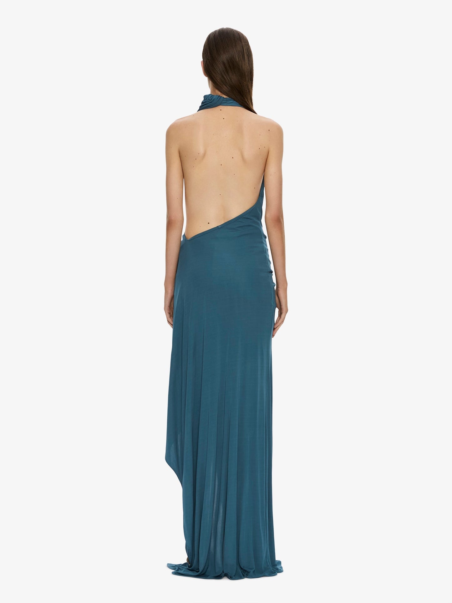 CHRISTOPHER ESBER Spire Cascade Gown (Petrol)