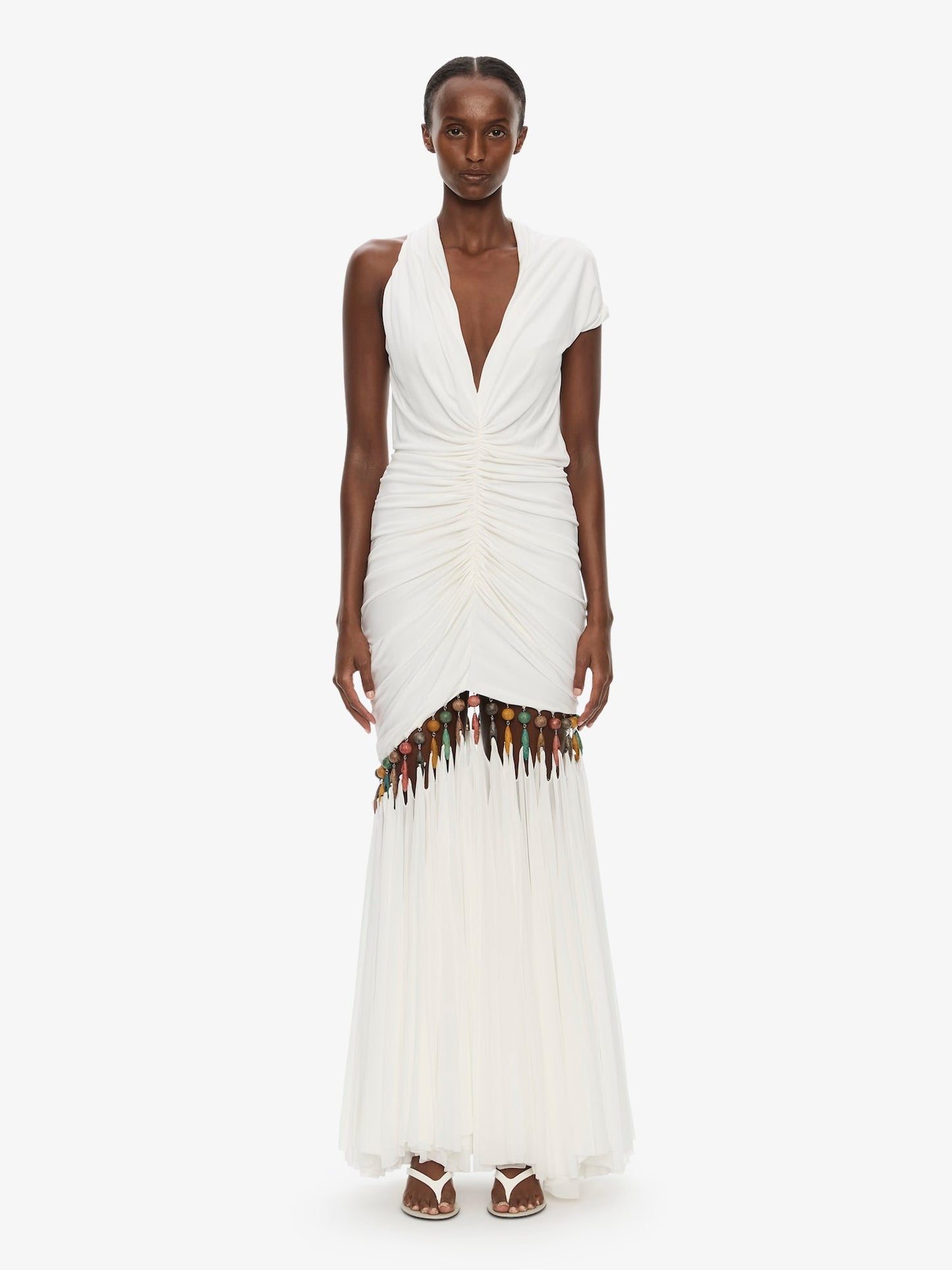Image of Dresses. Product name - Tropique Droplet Gown in White colour by brand - CHRISTOPHER ESBER