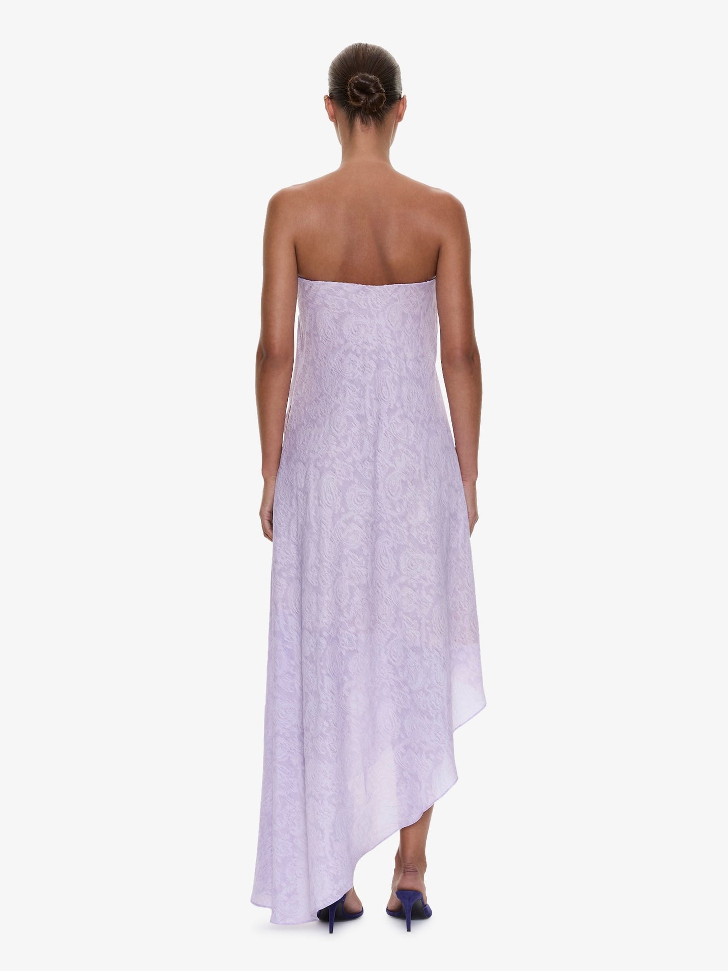 CHRISTOPHER ESBER Light Leak Jacquard Cascade Strapless Dress (Lilac)