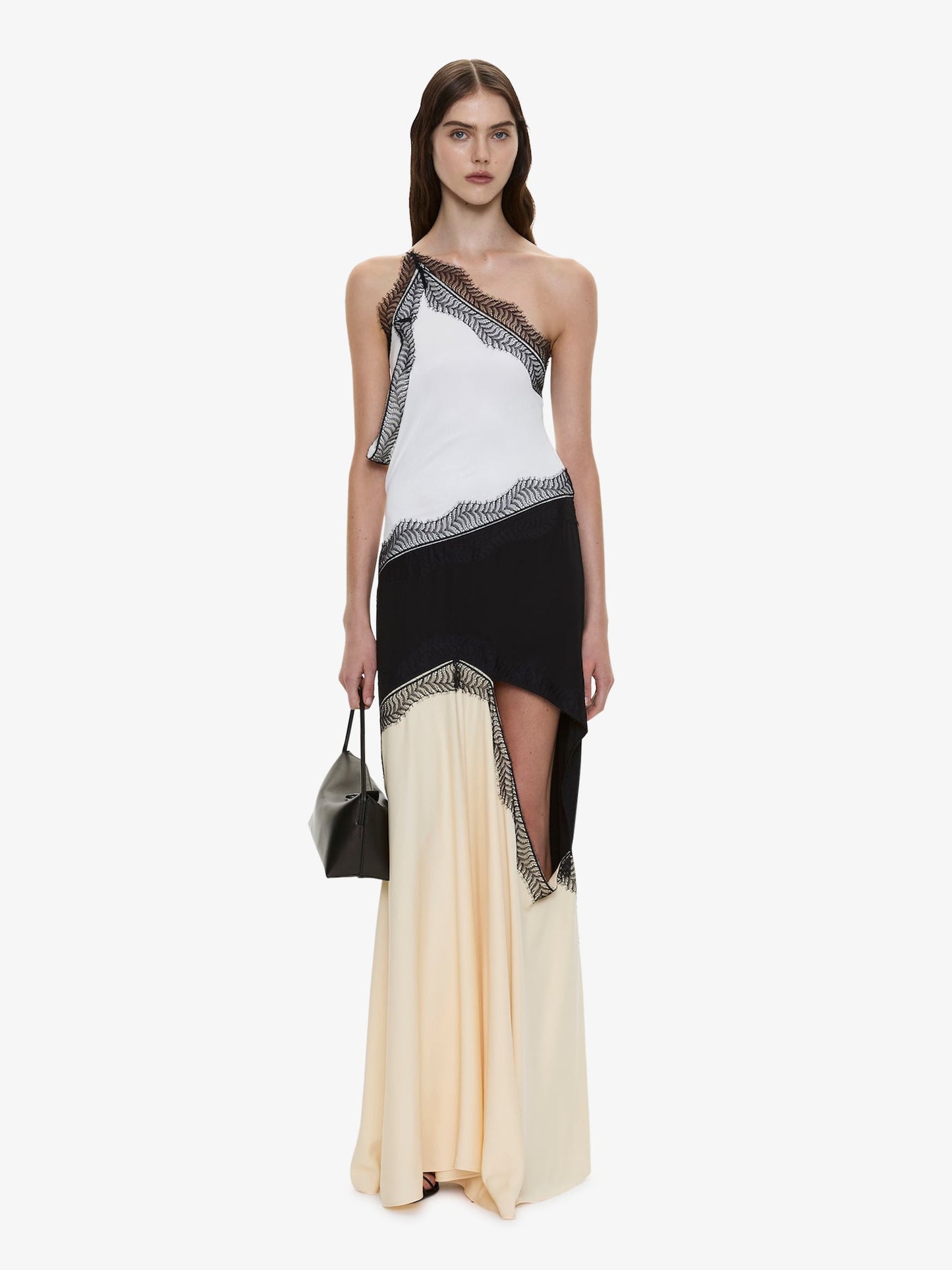 Image of Dresses. Product name - Keira Split Lace One Shoulder Cutaway Dress in Multi colour by brand - CHRISTOPHER ESBER