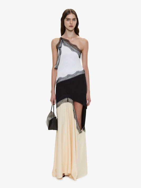 Image of Dresses. Product name - Keira Split Lace One Shoulder Cutaway Dress in Multi colour by brand - CHRISTOPHER ESBER
