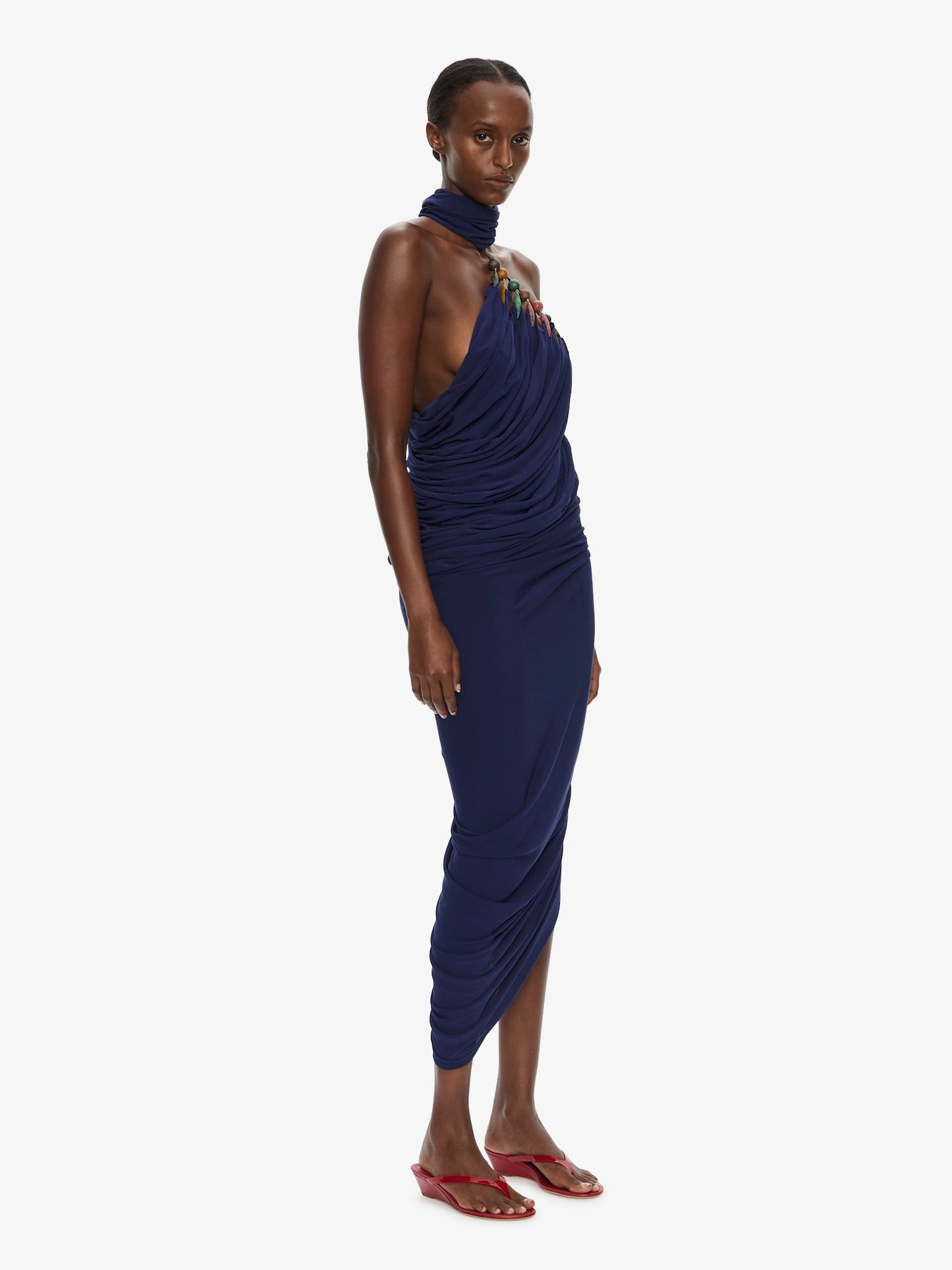 CHRISTOPHER ESBER Tropique Droplet Halter Dress (Ink)