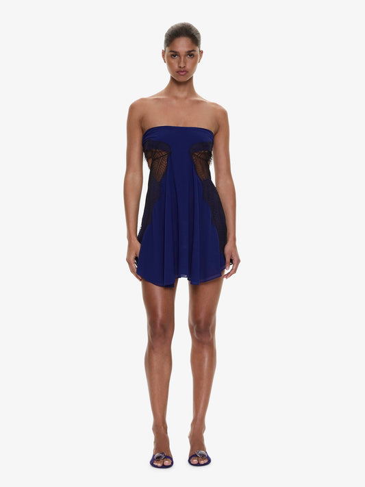 Image of Dresses. Product name - Aira Strapless Lace Mini Dress in Black colour by brand - CHRISTOPHER ESBER